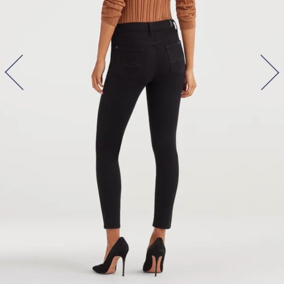 7 for All Mankind High Waist Skinny Black Jeans - Picture 3 of 7
